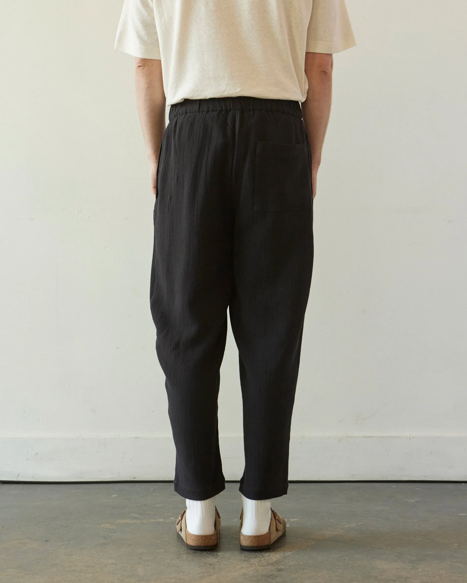 7115 Unisex Gauze Elastic Pull-Up Trouser, Black