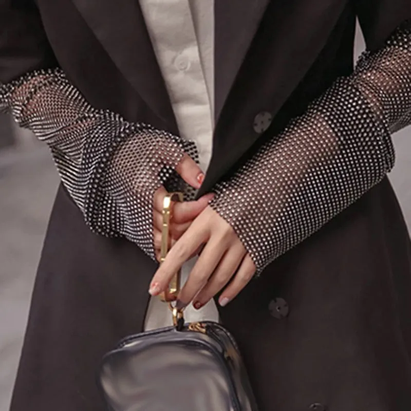 Black Diamond Sequins Office Lady Blazer