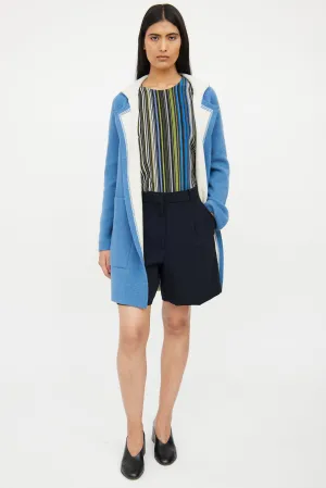 Blue Knit Cashmere Cardigan