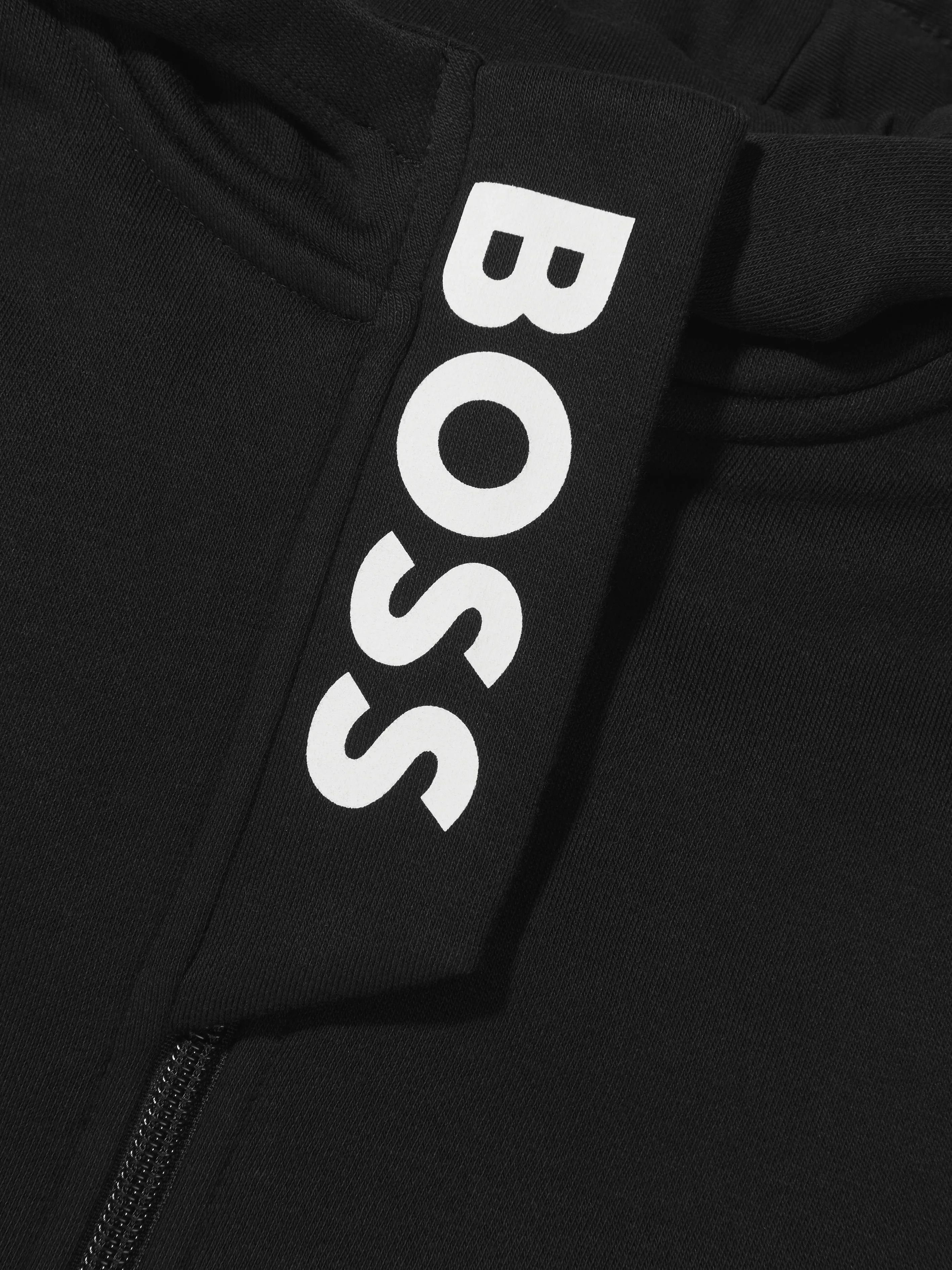 BOSS Boys Logo Print Zip Up Top
