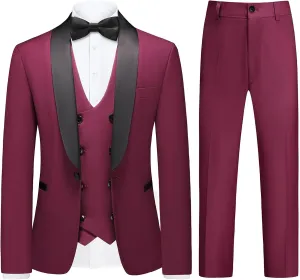 Boys Slim Fit Suits Formal Tuxedo 4 Piece Kids Dresswear Outfits with Vest Pants Jacket Bowtie Sets for Weddding