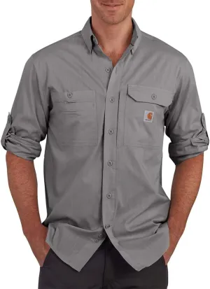 Carhartt Men's Force Ridgefield Long Sleeve Shirt (Regular and Big & Tall Sizes), Asphalt, Large