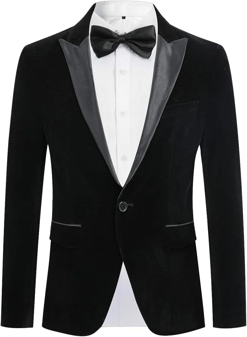 Cloudstyle Mens 2-Piece Suit Peaked Lapel 1 Button Tuxedo Slim Fit Dinner Jacket Pants