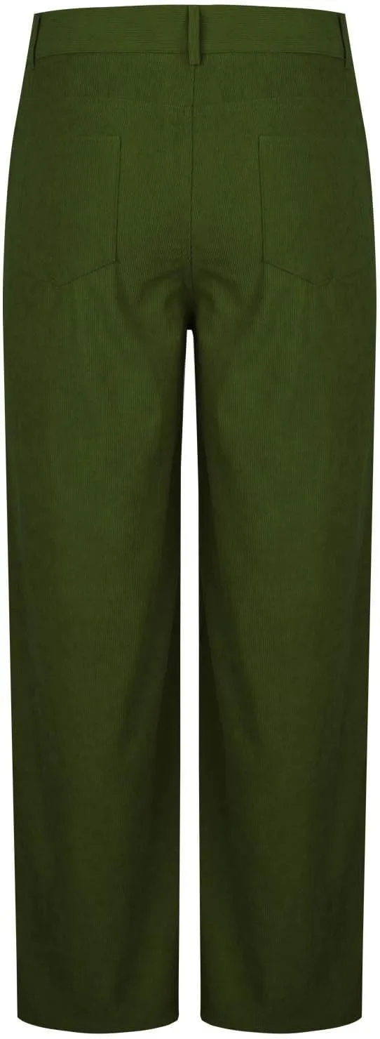 Corduroy Pants for Men Trendy Relaxed Fit Flat Front Straight Leg Pant Casual Business Wedding Lounge Trousers 2025