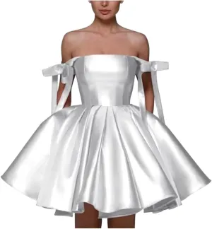 Cudiew Short Wedding Dresses for Bride 2025 Mini Bridal Dress for Women 2025 Bridal Shower Dress for Wedding
