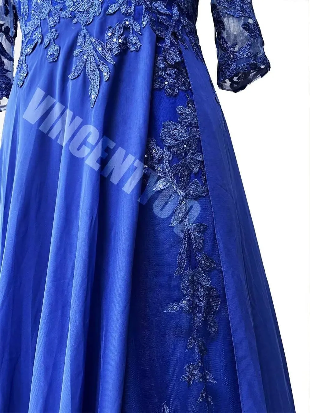 Elegant 3/4 Long Sleeve Mother of The Bride Dresses for Son's Wedding with Sequins Formal Dresses for Mom HD106