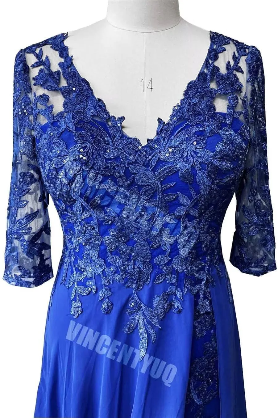 Elegant 3/4 Long Sleeve Mother of The Bride Dresses for Son's Wedding with Sequins Formal Dresses for Mom HD106