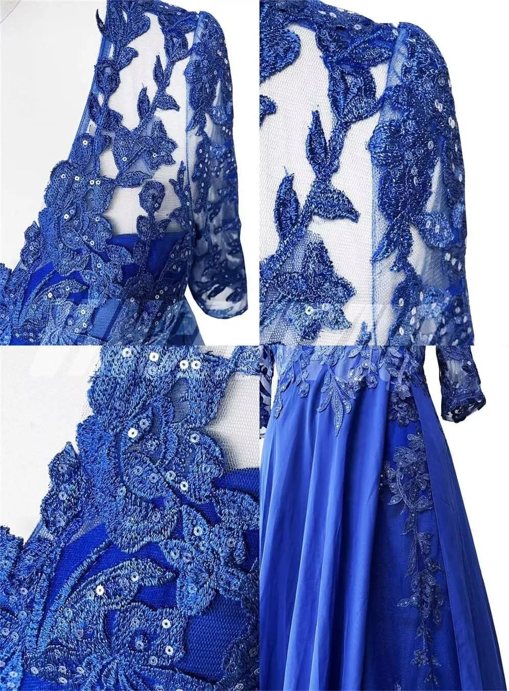 Elegant 3/4 Long Sleeve Mother of The Bride Dresses for Son's Wedding with Sequins Formal Dresses for Mom HD106
