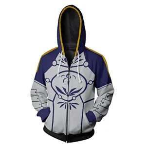 Fate Stay Night Hoodies - Saber Zipper Hooded Jacket