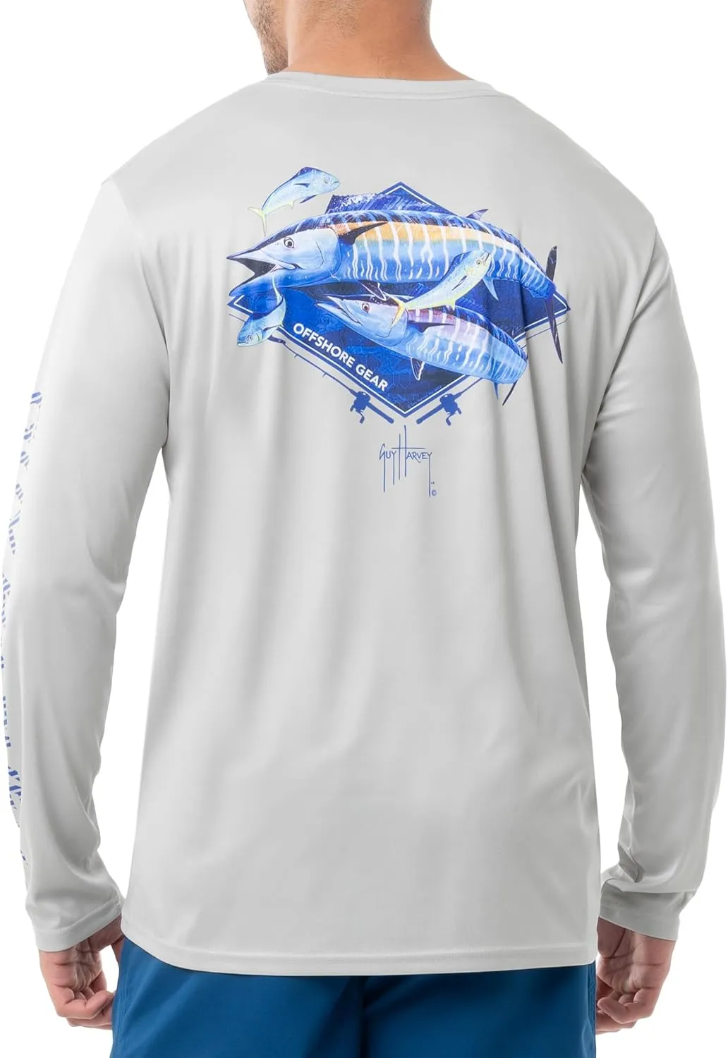 Guy Harvey Men's Long Sleeve Performance T-Shirt with UPF 30  Sun Protection