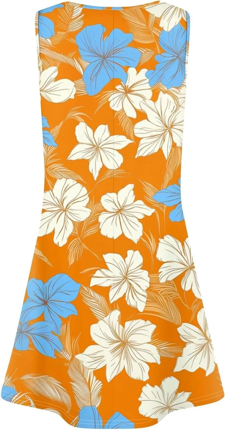 Hawaiina Dress for Women 2025 Summer Casual Petal Slim Striped Ruffle Floral Sundresses Plus Size Tropical Dresses