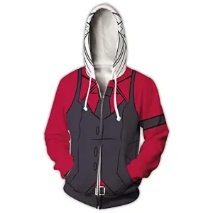 Helltaker Hoodies - Cerberus Unisex 3D Zip Up Hooded Jacket