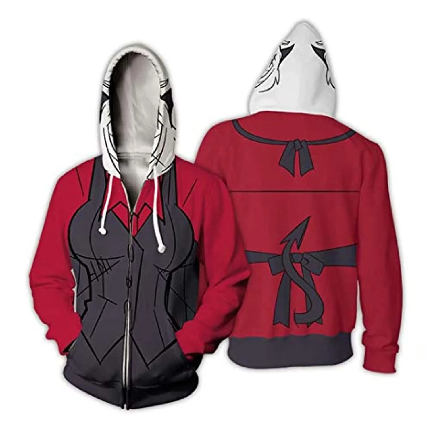 Helltaker Hoodies - Malina Unisex 3D Zip Up Hooded Jacket