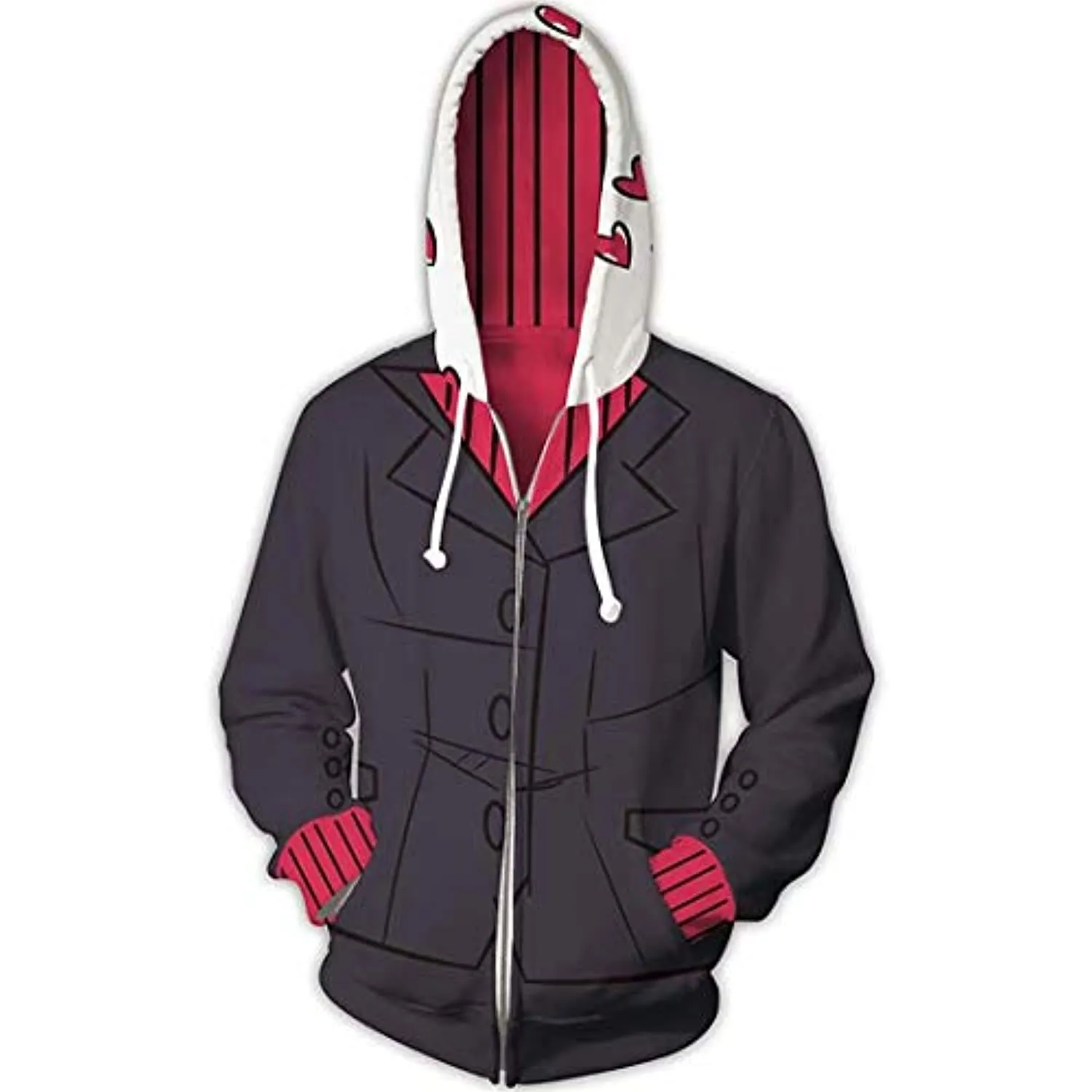 Helltaker Hoodies - Modeus Unisex 3D Zip Up Hooded Jacket