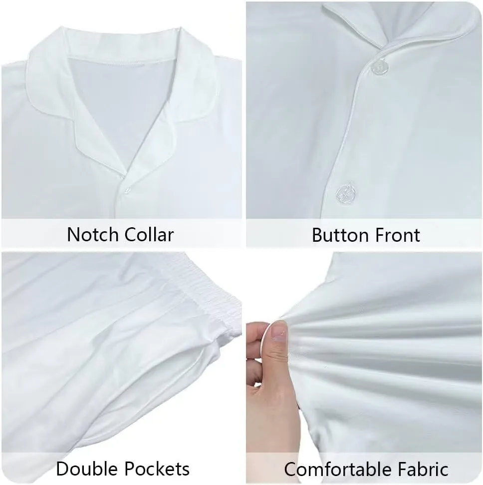 HUGS IDEA 2 Pieces Pajamas Women's Long Sleeve Sleepwear with Pockets Soft Button Down Loungewear Pjs Set XS-4XL