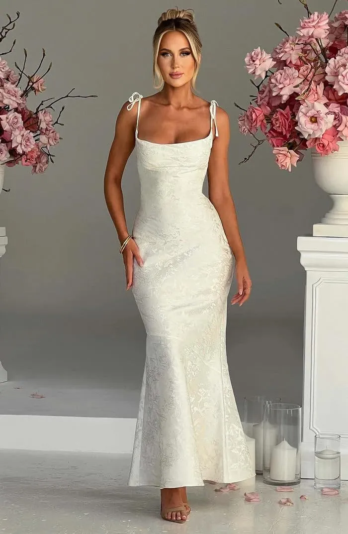 Jacquard Satin Bridesmaid Dresses for Women Prom Dress Spaghetti Straps Long Formal Evening Party Gowns