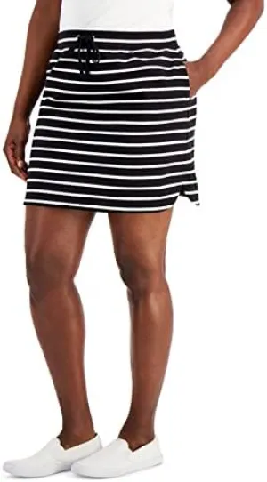 Karen S Women's Striped Pull-On Skort