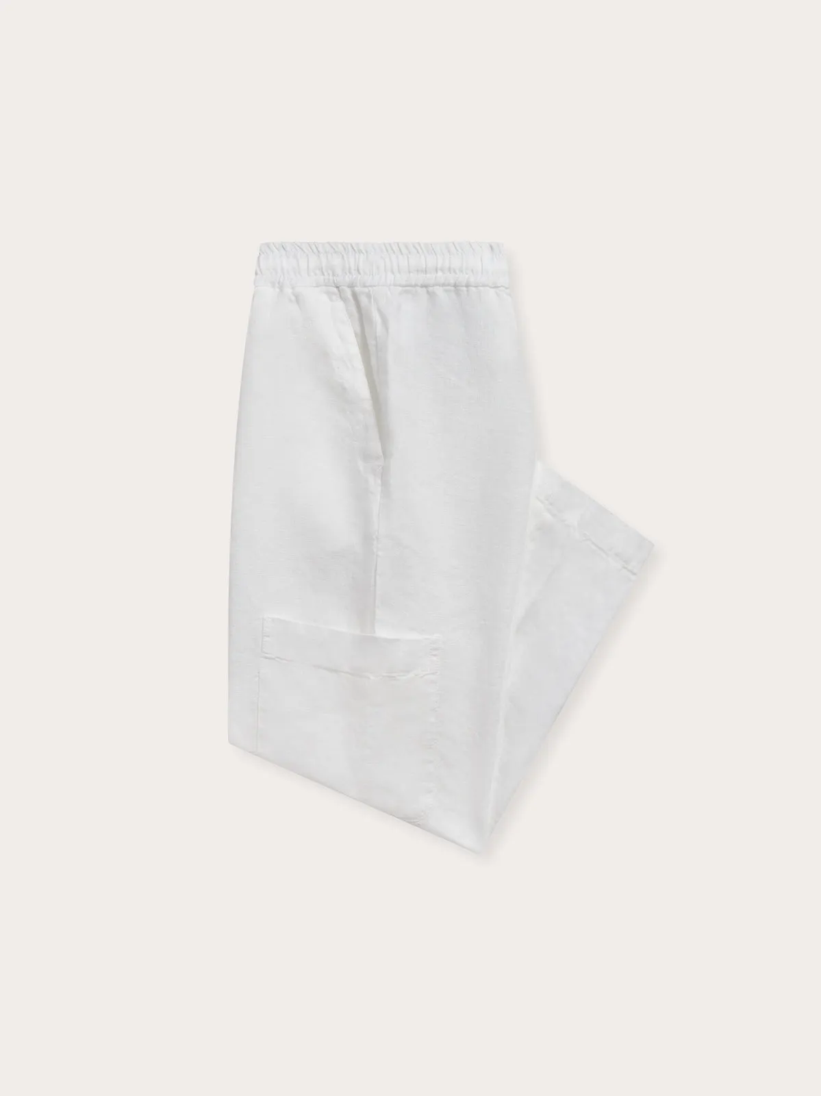 Kids White Eleuthera Linen Trousers