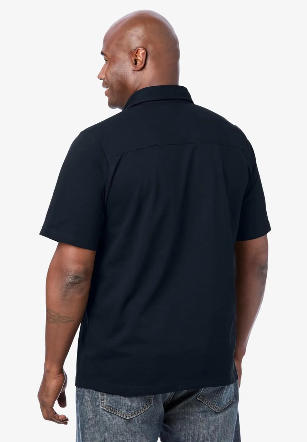 KingSize Men's Big & Tall Lightweight Stretch Mesh Pique Polo