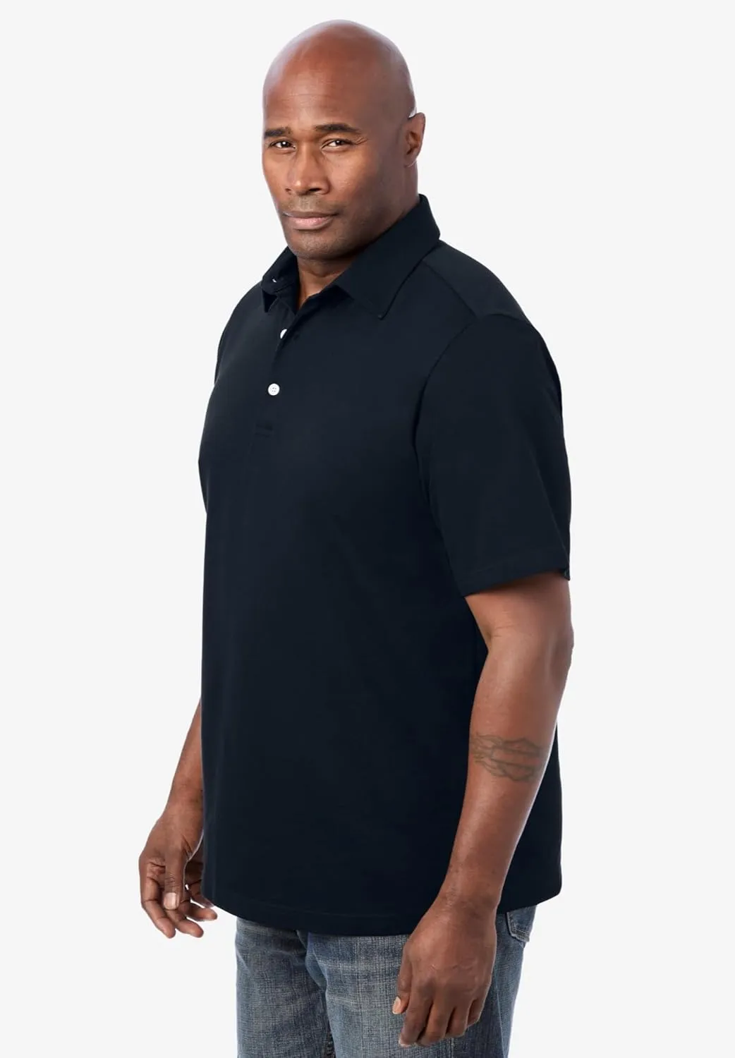 KingSize Men's Big & Tall Lightweight Stretch Mesh Pique Polo