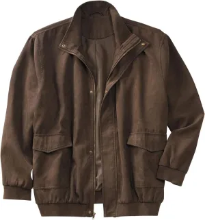KingSize Men's Big & Tall Microsuede Bomber Jacket