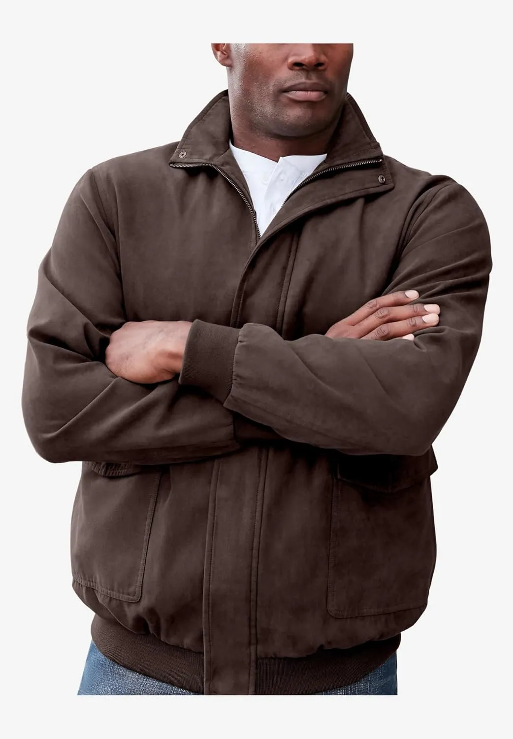 KingSize Men's Big & Tall Microsuede Bomber Jacket