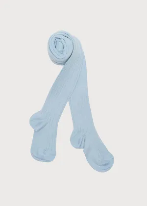 Light Blue Ribbed Tights (0mths-10yrs)