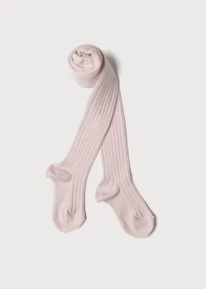 Light Pink Ribbed Tights (0mths-10yrs)