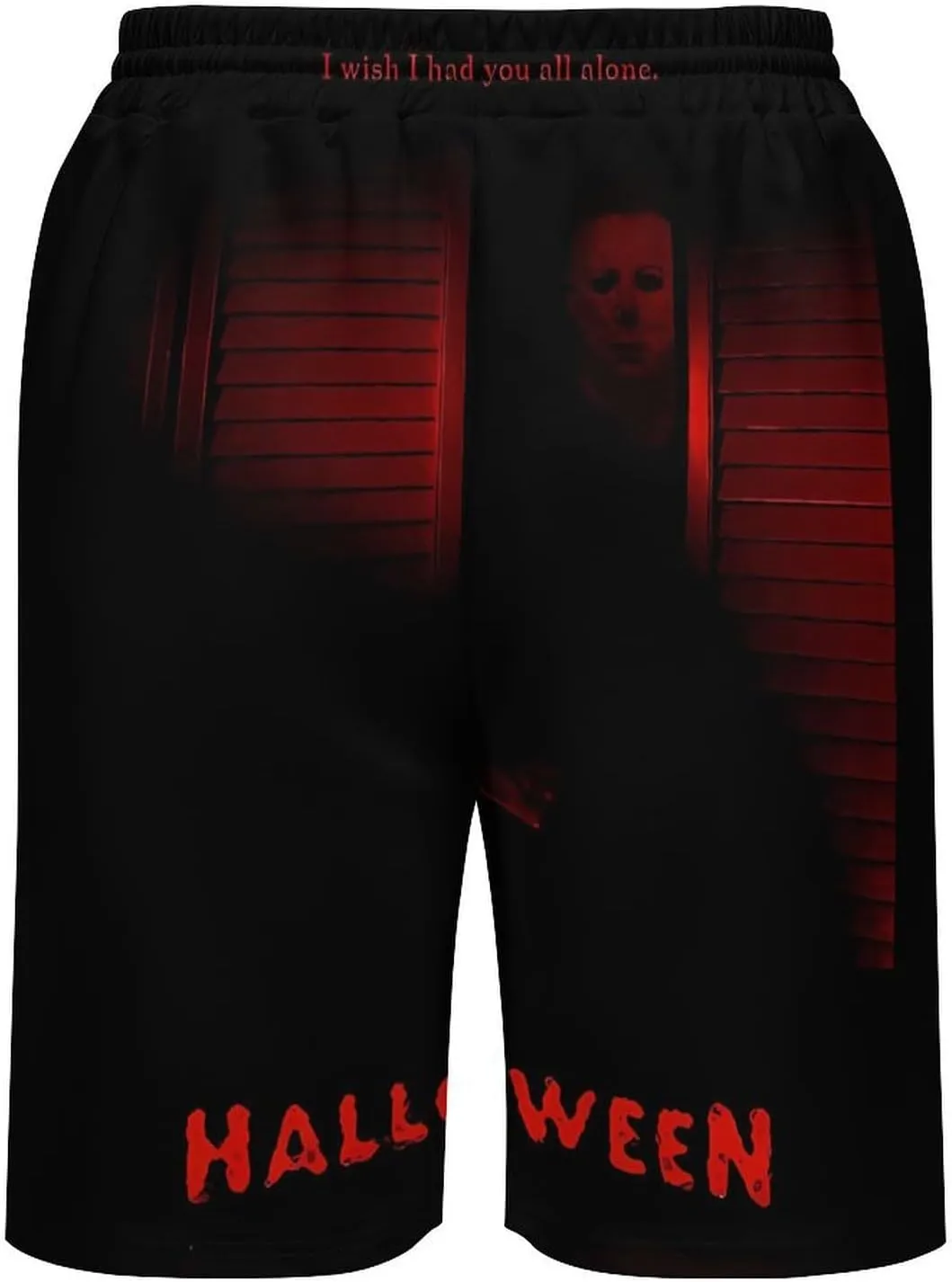 Men's Short Sweatpants Halloween Michael Myers Beachwear Hawaiian Short Pants Swimsuits Beach Shorts with Pockets