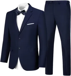 Mens Suits Slim Fit Prom Homecoming Suit for Men Wedding Business Tux Outfit 2 Piece Suit Jacket Blazer Pants Set