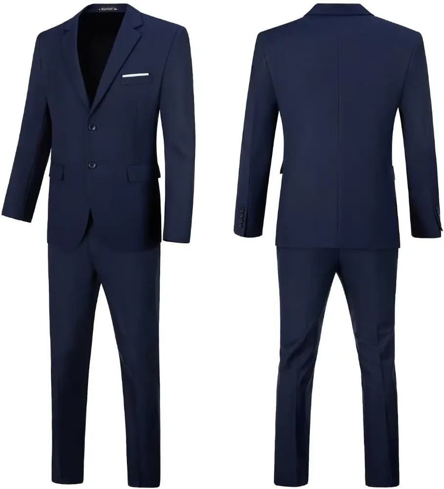 Mens Suits Slim Fit Prom Homecoming Suit for Men Wedding Business Tux Outfit 2 Piece Suit Jacket Blazer Pants Set