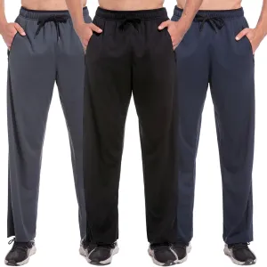 Mens Sweatpants with Zipper Pockets Open Bottom Athletic Pants for Workout,Running,Training,Jogging,Gym