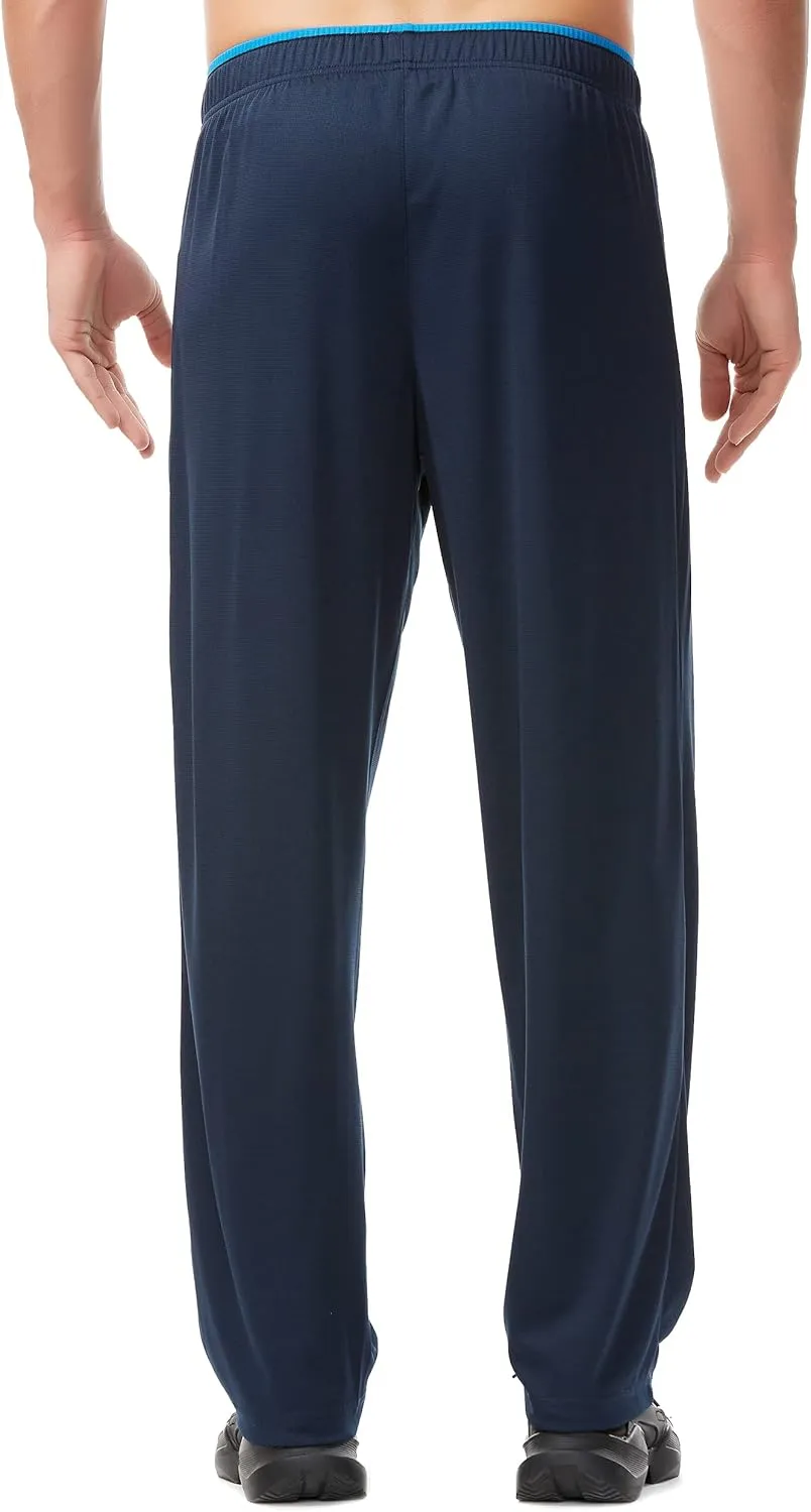 Mens Sweatpants with Zipper Pockets Open Bottom Athletic Pants for Workout,Running,Training,Jogging,Gym