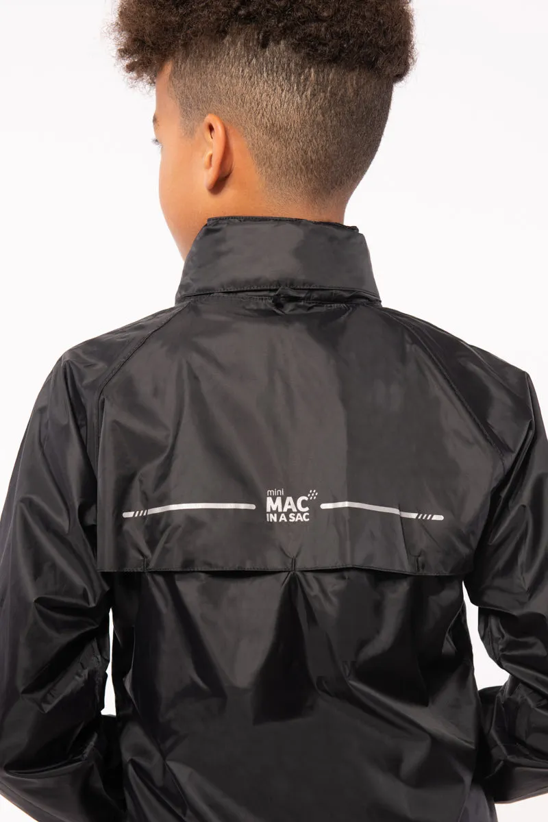 Origin Mini Packable Waterproof Kids Jacket - Black