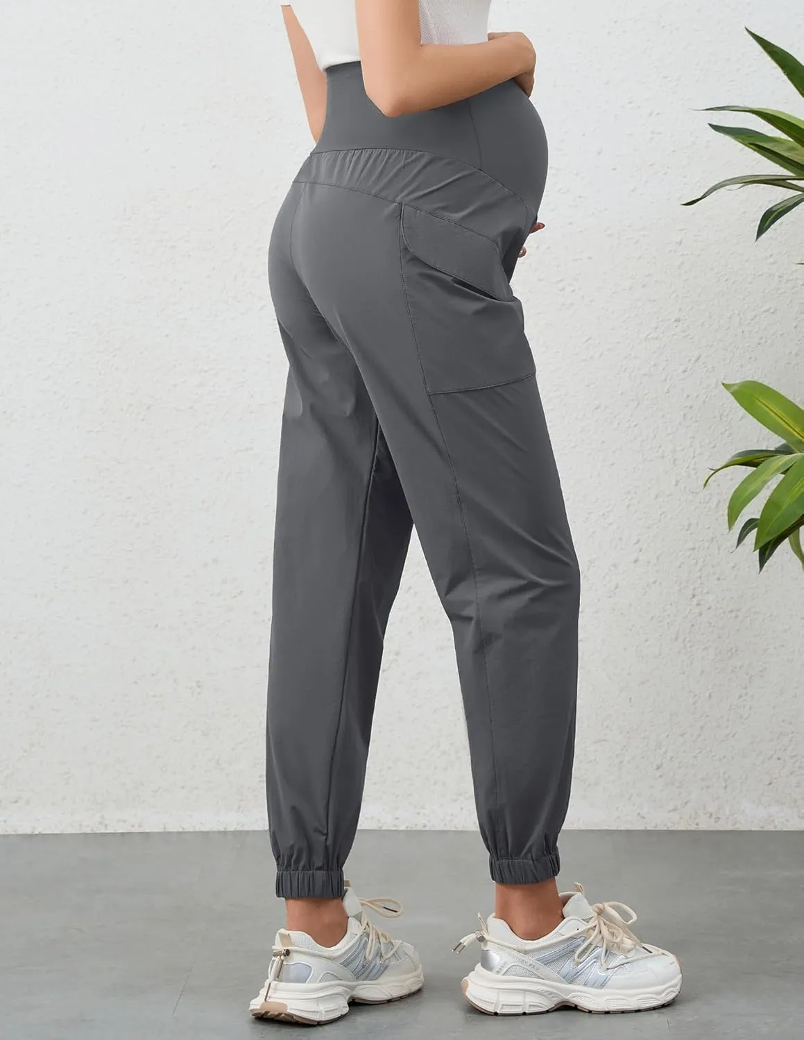 PACBREEZE Women's Maternity Cargo Joggers Quick-Dry Hiking Pants Active Outdoor Casual Pregnancy Sweatpants