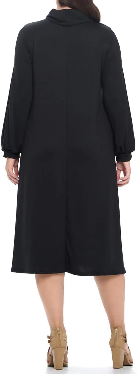 Pastel by Vivienne Women's Cowl Neck Midi Dress Plus Size