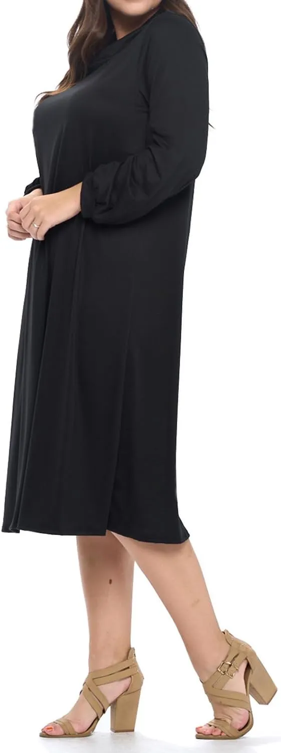 Pastel by Vivienne Women's Cowl Neck Midi Dress Plus Size