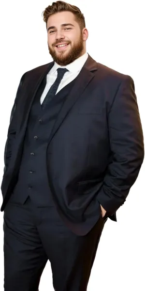 Plus Size Mens Suits 3 Pieces Set for Father Big Belly Blazer Vest Pants