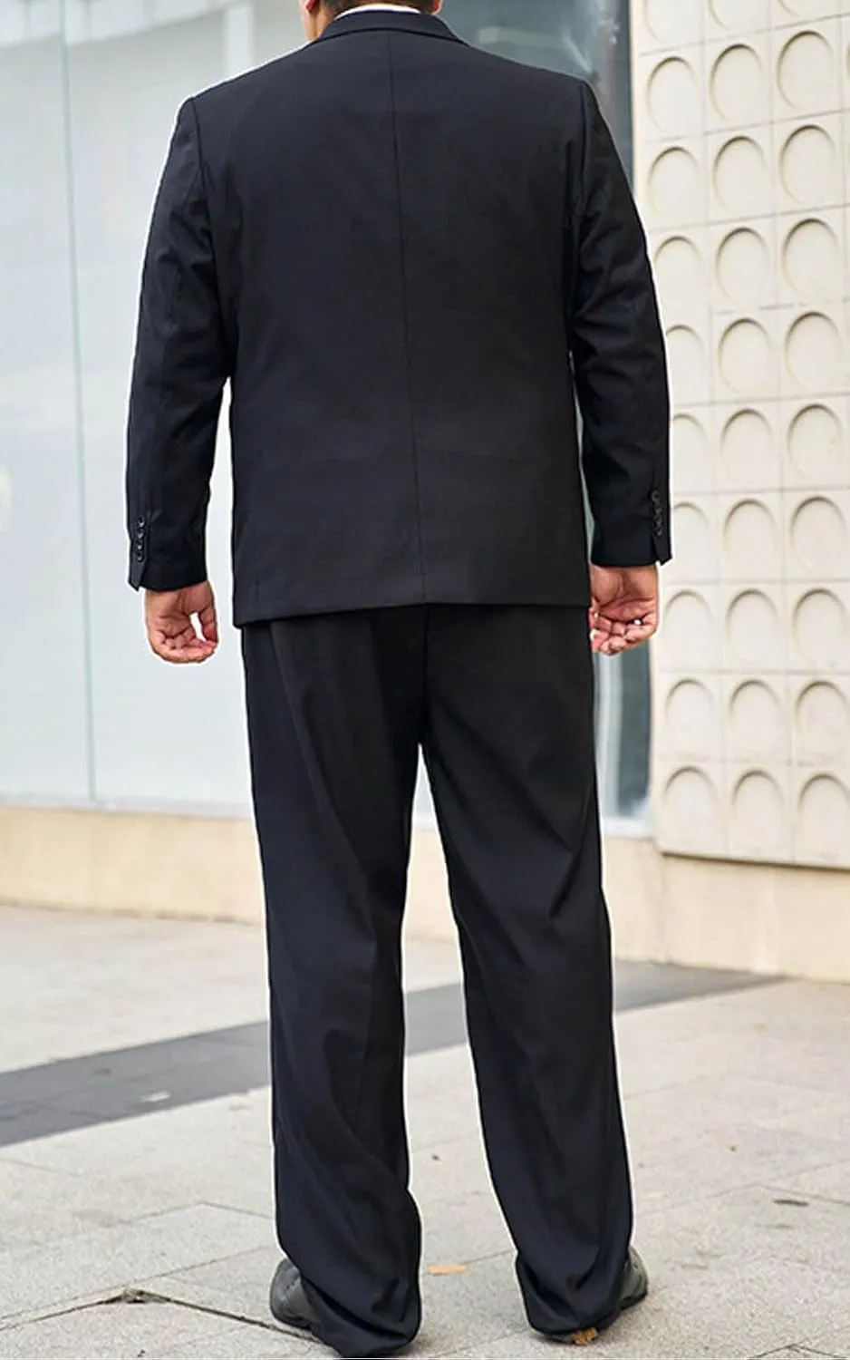 Plus Size Mens Suits 3 Pieces Set for Father Big Belly Blazer Vest Pants