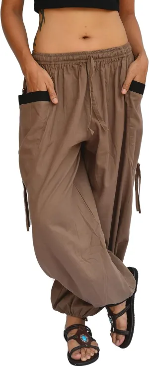 Sakoonee Yoga Lounge Pants Men Women Casual Baggy Trousers Adjustable Length 2 Pockets One Size, Elastic Waist