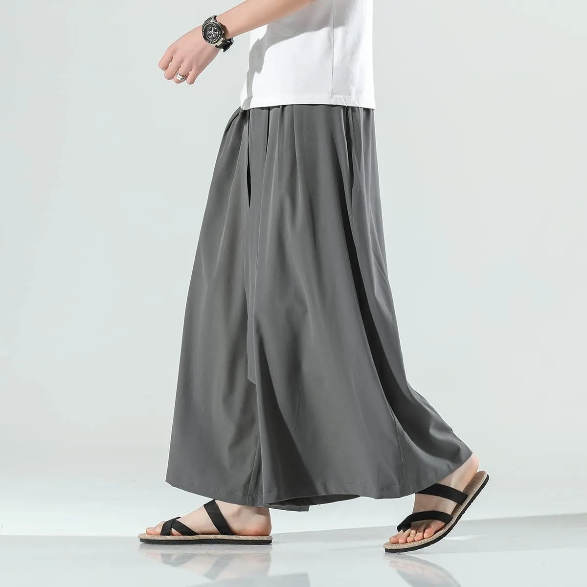 Seidarise Men's Wide Leg Casual Harem Linen Japanese Yoga Harem Pants Hip hop Joggers Baggy