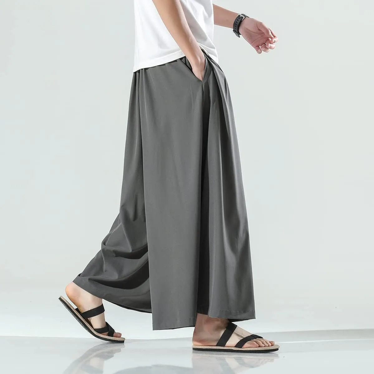 Seidarise Men's Wide Leg Casual Harem Linen Japanese Yoga Harem Pants Hip hop Joggers Baggy