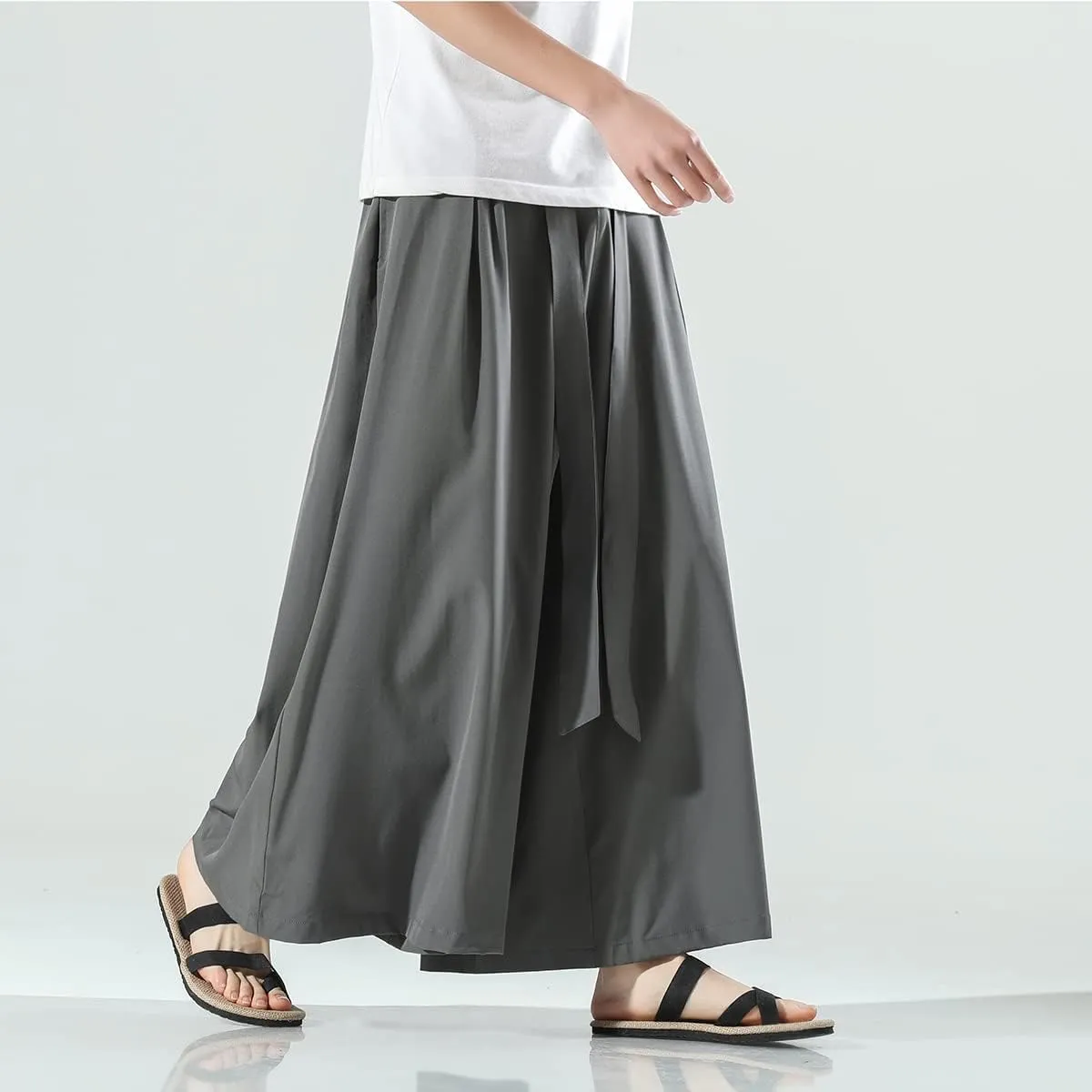 Seidarise Men's Wide Leg Casual Harem Linen Japanese Yoga Harem Pants Hip hop Joggers Baggy