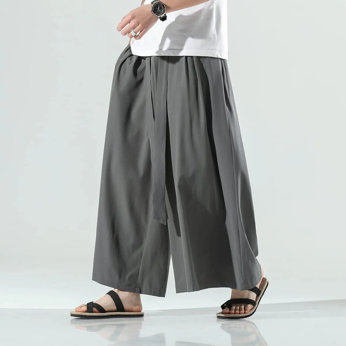 Seidarise Men's Wide Leg Casual Harem Linen Japanese Yoga Harem Pants Hip hop Joggers Baggy