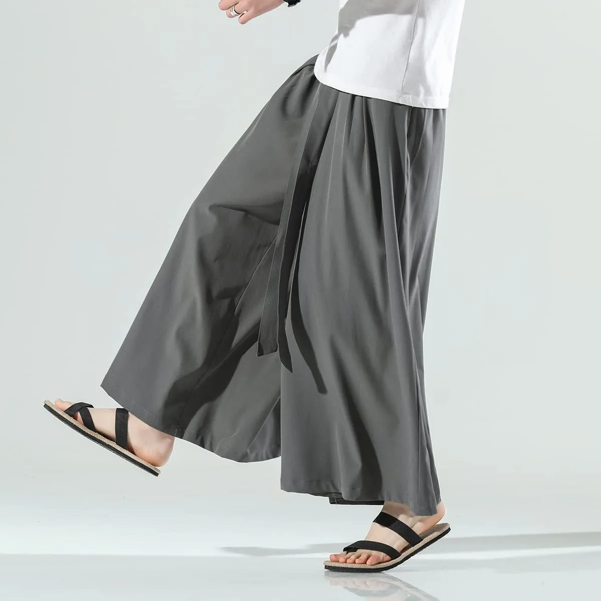 Seidarise Men's Wide Leg Casual Harem Linen Japanese Yoga Harem Pants Hip hop Joggers Baggy