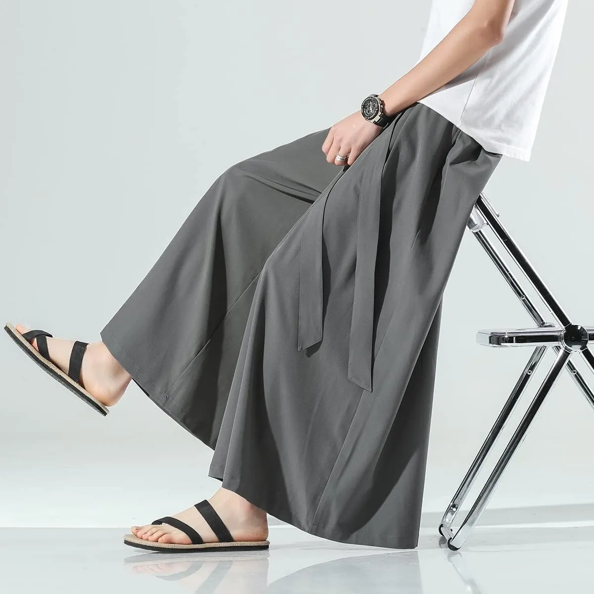 Seidarise Men's Wide Leg Casual Harem Linen Japanese Yoga Harem Pants Hip hop Joggers Baggy
