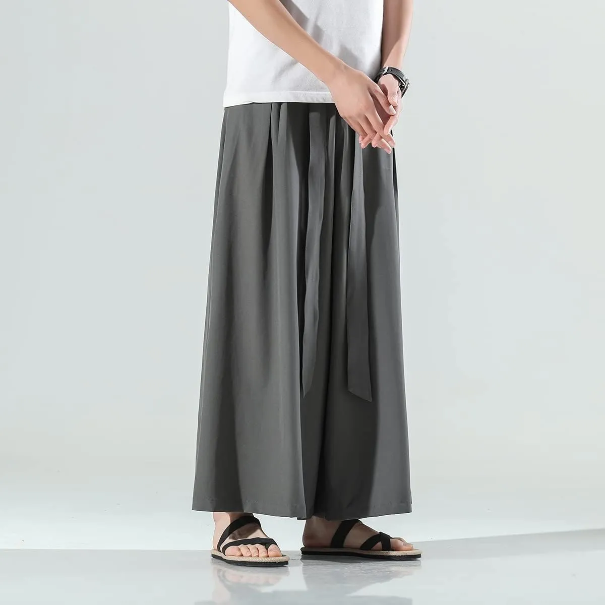 Seidarise Men's Wide Leg Casual Harem Linen Japanese Yoga Harem Pants Hip hop Joggers Baggy