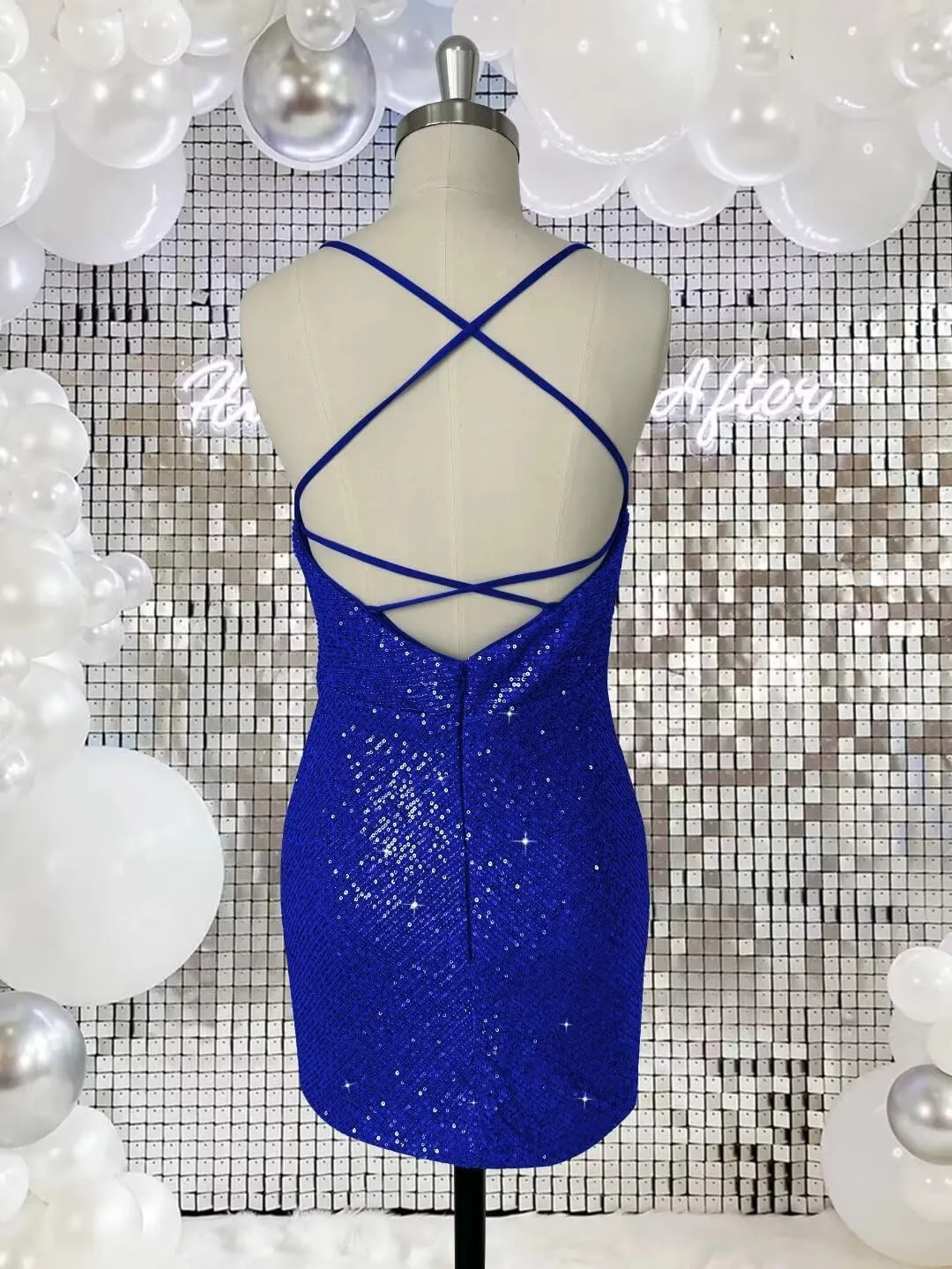 Sequin Tight Homecoming Dresses Short Spaghetti Straps Mermaid Prom Dress for Teens Cocktail Sparkly Mini Dress