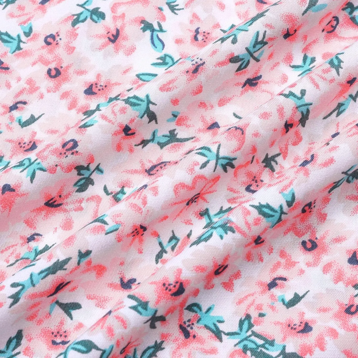 Shirt Dress Women's Dresses Summer Floral Printed Ruffle Hem Sleeveless V Neck Beach Mini Dress
