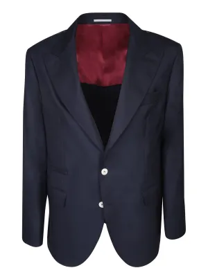 Single-breasted dark blue jacket